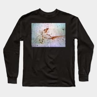 Rusty Maple Leaf Stain on Cement Long Sleeve T-Shirt